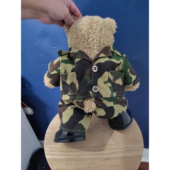 Build a Bear Workshop Bear Plush Army Military With Uniform Dog Tag And Shoes - Picture 3 of 5